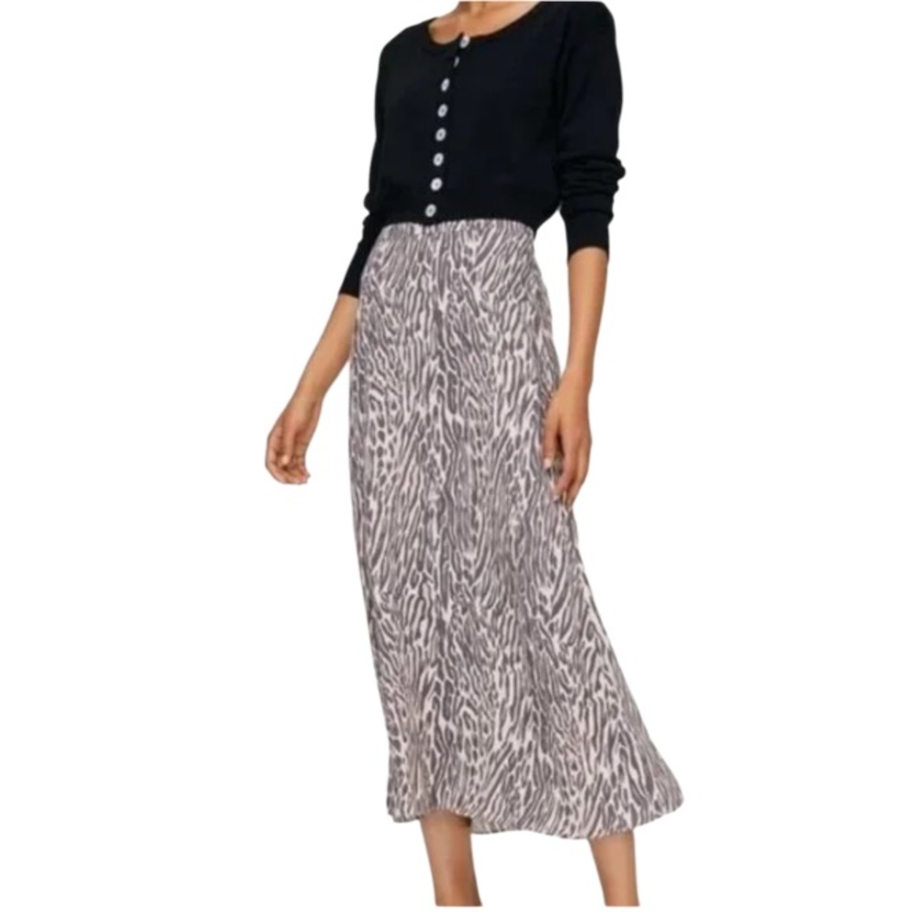 Aritzia Wilfred Animal Print Midi Skirt